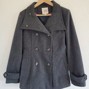 Nordstrom Thread & Supply Double Breasted Gray Professional Peacoat